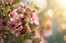 Biene an Manuka-Blüte (Foto: AdobeStock_702831869 vxnaghiyev)